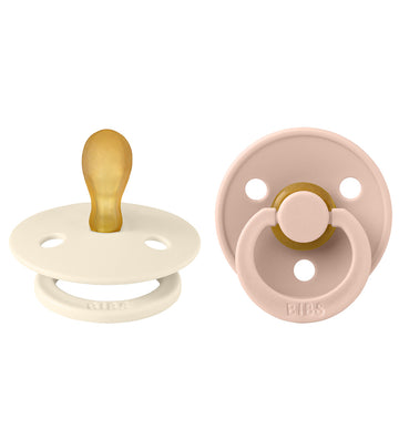BIBS Colour Fopspenen - 2-pack - Maat 1 - Symmetrisch - Ivory/Bl - BIBS - 0-6 mnd - Fopspenen