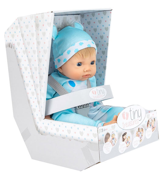 Tiny Treasures Pop m. Blond haar - nijlpaardoutfit - Tiny Treasures - OneSize - Poppen