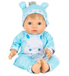 Tiny Treasures Pop m. Blond haar - nijlpaardoutfit - Tiny Treasures - OneSize - Poppen