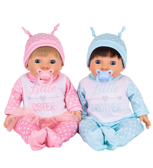 Tiny Treasures Poppen - Tweeling - Broer/Zuster-outfit - Tiny Treasures - OneSize - Poppen