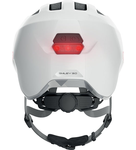 Abus Fietshelm - Smiley 3,0 Ace LED - Glanzend White - Abus - 45-51 cm - Fietshelmen