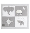Nattou Speelkleed Tembo - 75x60 cm - Grijs/Wit - Nattou - OneSize - Speelkleden
