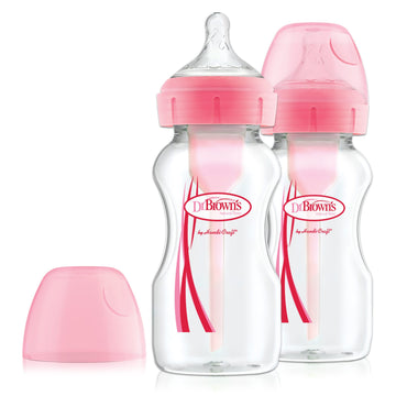 Fles Dr. Brown's Duo Options+ Breed Roze 270ml 2st