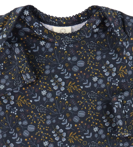 Smallstuff Romper l/s - Flower Nacht - Dark Blue - Smallstuff - 62 - Rompers Lange Mouw