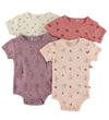 Pippi Baby Rompers s/s - 4-pack - Dusty Rose - Pippi Baby - 1½ jaar (86) - Rompers Korte Mouw