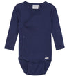 Minymo Wikkelromper l/s - Rib - Dark Navy - Minymo - 50 - Rompers Lange Mouw