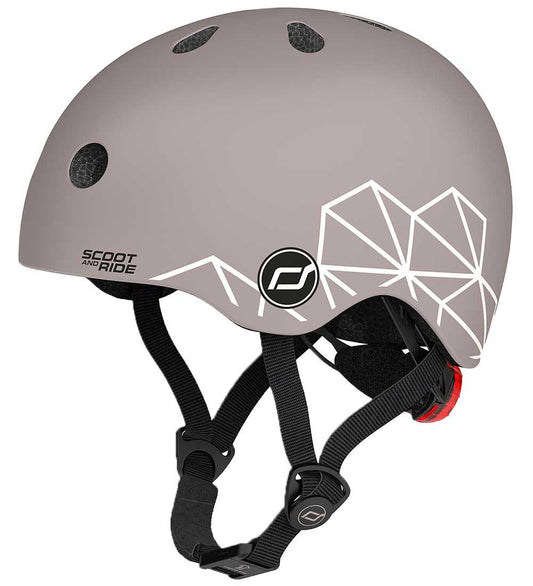 Scoot and Ride Fietshelm - Brown regels - Scoot and Ride - 45-51 cm - Fietshelmen