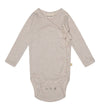That's Mine Wikkelromper - Becca - Rib - Light Brown Melange - Thats Mine - 56 - Rompers Lange Mouw