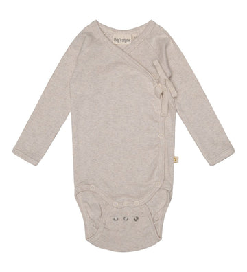 That's Mine Wikkelromper - Becca - Rib - Light Brown Melange - Thats Mine - 56 - Rompers Lange Mouw