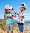 Crazy Safety Fietshelm m. Licht - Shark - Roze - Crazy Safety - 49-55 cm - Fietshelmen