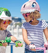 Crazy Safety Fietshelm m. Licht - Shark - Roze - Crazy Safety - 49-55 cm - Fietshelmen