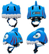 Crazy Safety Fietshelm m. Licht - Shark - Blauw - Crazy Safety - 49-55 cm - Fietshelmen