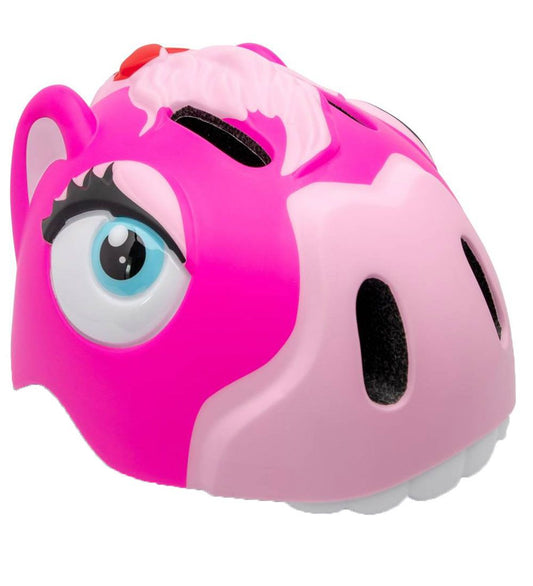 Crazy Safety Fietshelm m. Licht - Horse - Roze - Crazy Safety - 49-55 cm - Fietshelmen
