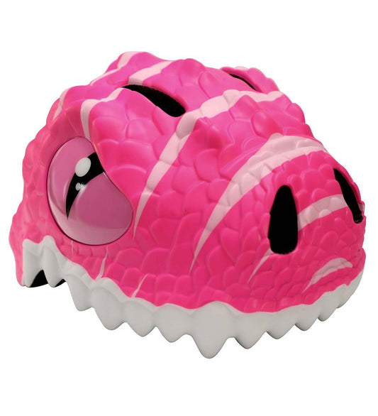 Crazy Safety Fietshelm m. Licht - Draak - Roze - Crazy Safety - 49-55 cm - Fietshelmen