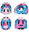 Crazy Safety Fietshelm m. Licht - Giraffe - Blauw - Crazy Safety - 49-55 cm - Fietshelmen