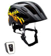 Crazy Safety Fietshelm m. Licht - Grafitti - Zwart/Geel - Crazy Safety - 54-59 cm - Fietshelmen