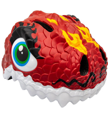 Crazy Safety Fietshelm m. Licht - Draak - Rood - Crazy Safety - 49-55 cm - Fietshelmen