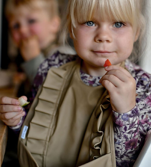 Mikk-Line Slabbetjes - PU - Olive Grijs m. Rushes - Mikk-Line - OneSize - Slabbetjes