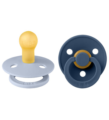 BIBS Colour Fopspenen - 2-pack - Maat 1 - Rond - Dusty Blue/Stee - BIBS - 0-6 mnd - Fopspenen