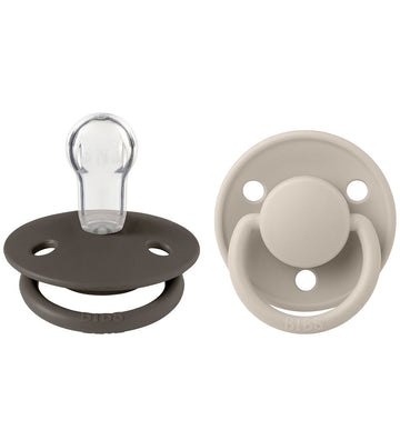 BIBS De Lux Fopspenen - 2-pack - Rond - Waar/Iron - BIBS - OneSize - Fopspenen