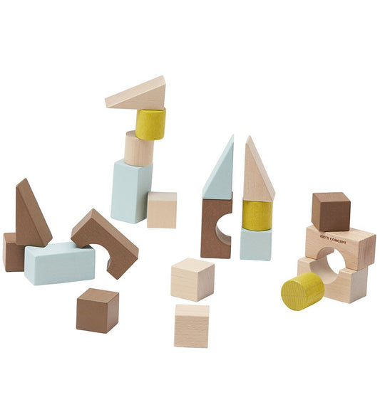 Kids Concept Bouwblokken - 21 Onderdelen - Multi - Kids Concept - OneSize - Activiteitenspeelgoed