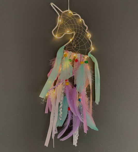 MillaVanilla Dromenvanger - Hangspeeltje m. Eenhoorn/LED - Multi - MillaVanilla - OneSize - Hangspeeltjes