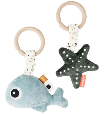 Done by Deer Hangspeeltje - 2-pack - Wally - Blauw - Done by Deer - OneSize - Hangspeeltjes
