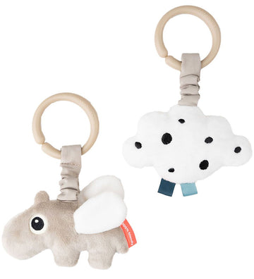 Done by Deer Hangspeeltje - 2-pack - Happy Cloud - Waar - Done by Deer - OneSize - Hangspeeltjes