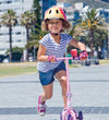 Crazy Safety Fietshelm m. Licht - Giraffe - Rood - Crazy Safety - 49-55 cm - Fietshelmen