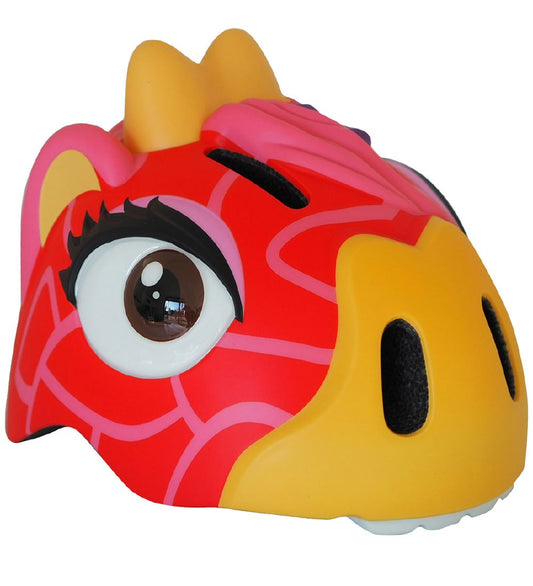 Crazy Safety Fietshelm m. Licht - Giraffe - Rood - Crazy Safety - 49-55 cm - Fietshelmen