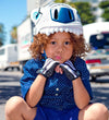 Crazy Safety Fietshelm m. Licht - Tijger - Wit - Crazy Safety - 49-55 cm - Fietshelmen