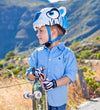 Crazy Safety Fietshelm m. Licht - Tijger - Wit - Crazy Safety - 49-55 cm - Fietshelmen