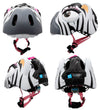 Crazy Safety Fietshelm m. Licht - Zebra - Zwart/Wit - Crazy Safety - 49-55 cm - Fietshelmen