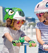 Crazy Safety Fietshelm m. Licht - Tijger - Groen - Crazy Safety - 49-55 cm - Fietshelmen
