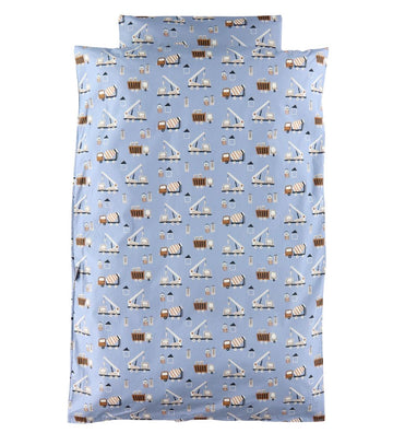 Nørgaard Madsens Beddengoed - Baby - Blauw m. Cementmixer - Nørgaard Madsens - OneSize - Beddengoed - Baby