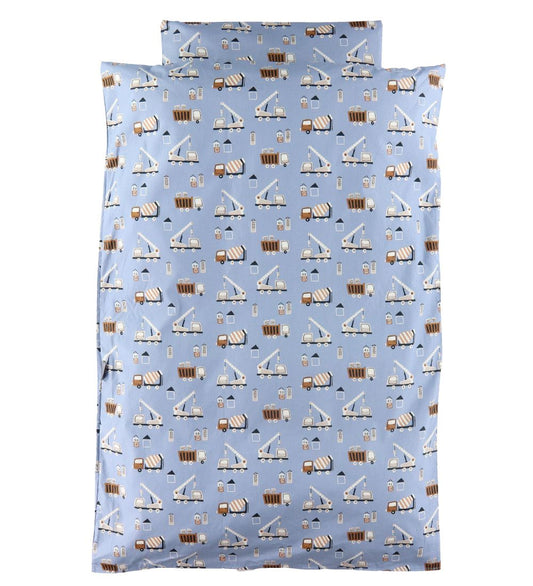 Nørgaard Madsens Beddengoed - Baby - Blauw m. Cementmixer - Nørgaard Madsens - OneSize - Beddengoed - Baby