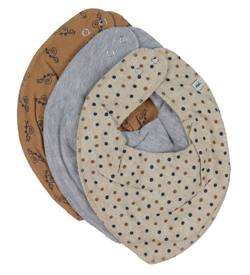 Pippi Baby Kwijlslabbetje - 3-pack - Indiaan Tan - Pippi Baby - OneSize - Kwijlsjaaltjes