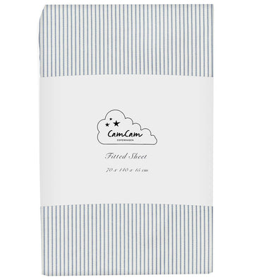 Cam Cam Hoeslaken - 60x120x15 cm - Classic+ Strepen Blue - Cam Cam - OneSize - Hoeslaken