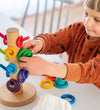 Grimms Houten Speelgoed - Helper bouwringen sorteren Rainbow - Grimms - OneSize - Blokken