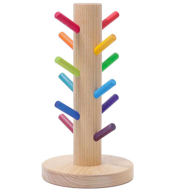 Grimms Houten Speelgoed - Helper bouwringen sorteren Rainbow - Grimms - OneSize - Blokken