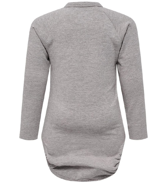 Hummel Romper l/s - hmlMurphy - Grijs Gevlekt - Hummel - 68 - Rompers Lange Mouw