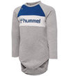 Hummel Romper l/s - hmlMurphy - Grijs Gevlekt - Hummel - 68 - Rompers Lange Mouw