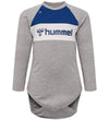Hummel Romper l/s - hmlMurphy - Grijs Gevlekt - Hummel - 68 - Rompers Lange Mouw