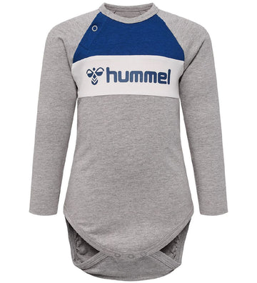 Hummel Romper l/s - hmlMurphy - Grijs Gevlekt - Hummel - 68 - Rompers Lange Mouw