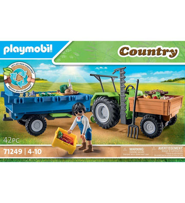 Playmobil Country - Traktor m. Trailer - 71249 - 42 Onderdelen - Playmobil - OneSize - Tractors