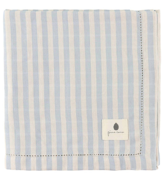 Pine Cone Wikkeldoek - 120x120 cm - Björk - Blue Blossom Stripe - Pine Cone - OneSize - Wikkeldoeken