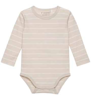Fixoni Romper l/s - Havermout - Fixoni - 1 jaar (80) - Rompers Lange Mouw