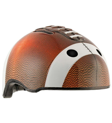 Crazy Safety Fietshelm m. Lichten - Voetbal - Bruin - Crazy Safety - 49-55 cm - Fietshelmen