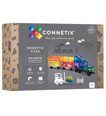 Connetix Magneetset - Transport - 50 Onderdelen - Rainbow - Connetix - OneSize - Magnetisch speelgoed