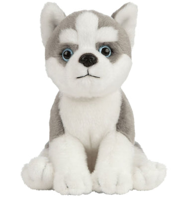 Living Nature Knuffel - 17x7 cm - Husky Puppy - Grijs/Wit - Living Nature - OneSize - Knuffels